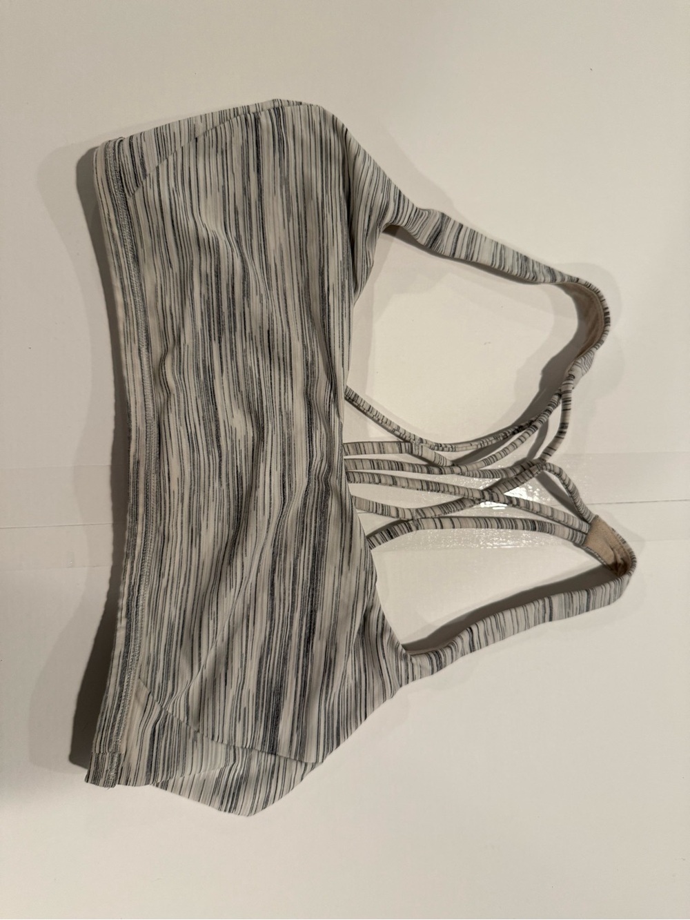 Lululemon Striped Grey Sports Bra - Strappy Back